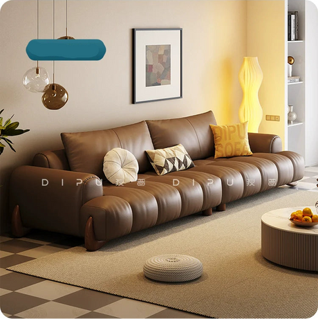 DIPU Ali Retro Cream Piano Leather Sofa from DIPU