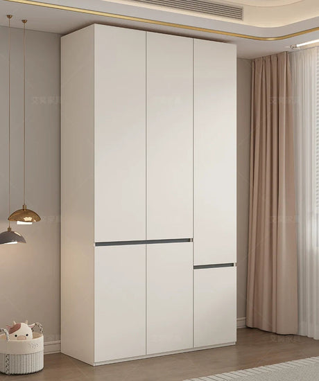 AIWO Delphine French Cream Wardrobe with Elegant Glass Storage from AIWO