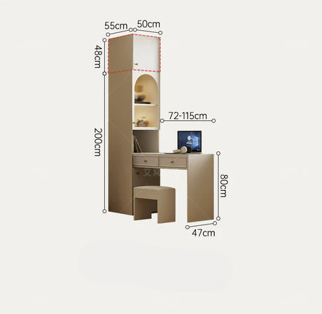 AIWO Anouk French Cream Wardrobe with Multi-Door Combination Storage from AIWO