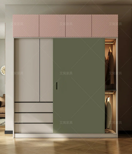 AIWO Lisette Compact Cream Sliding Door Wardrobe for Bedrooms from AIWO
