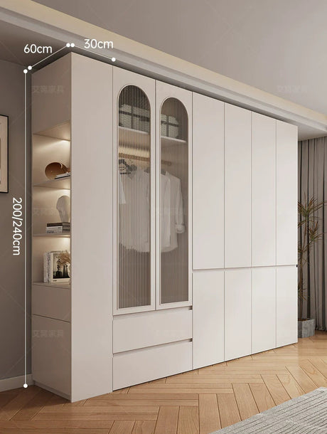 AIWO Bastien Wardrobe with Desk and Handle-Free Modern Design from AIWO
