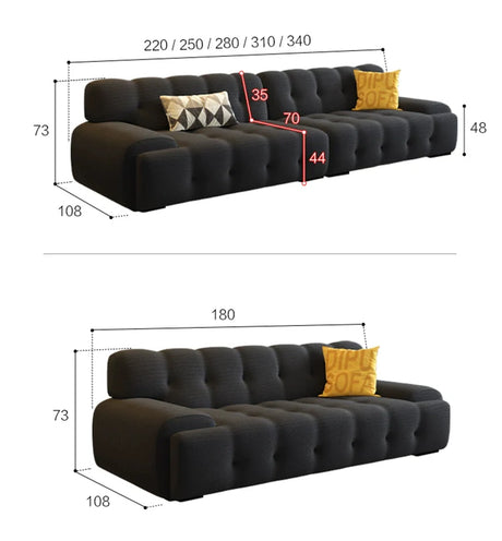 DIPU Leona Warm Cream Sponge Sofa from DIPU