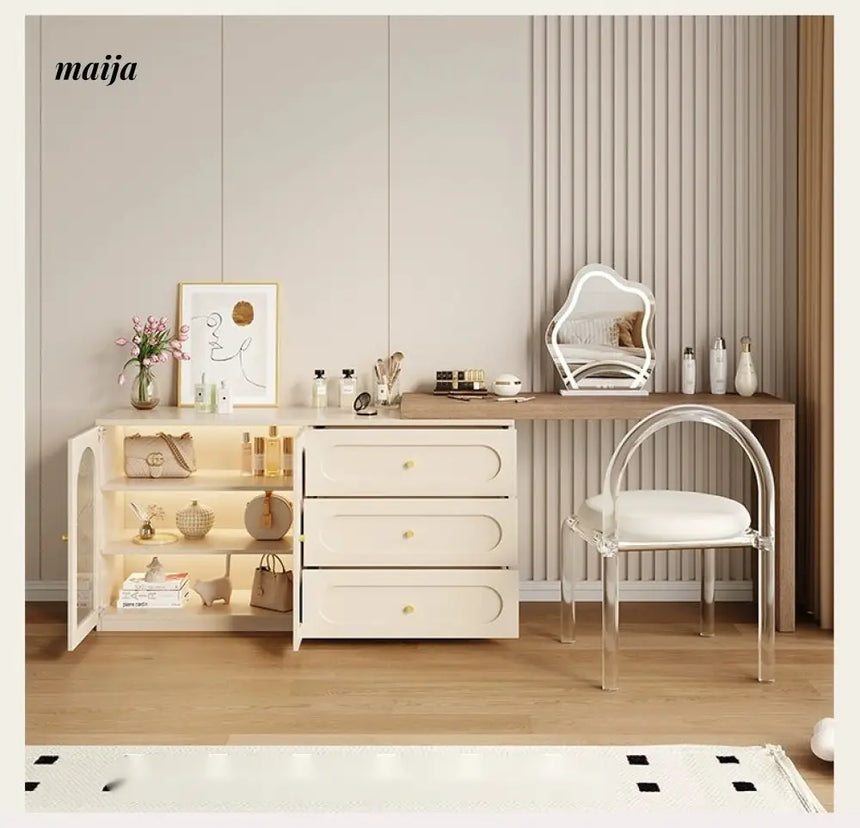 MEIHOUSE French Cream Dressing Table Modern Desk Chest Bedroom from MEIHOUSE