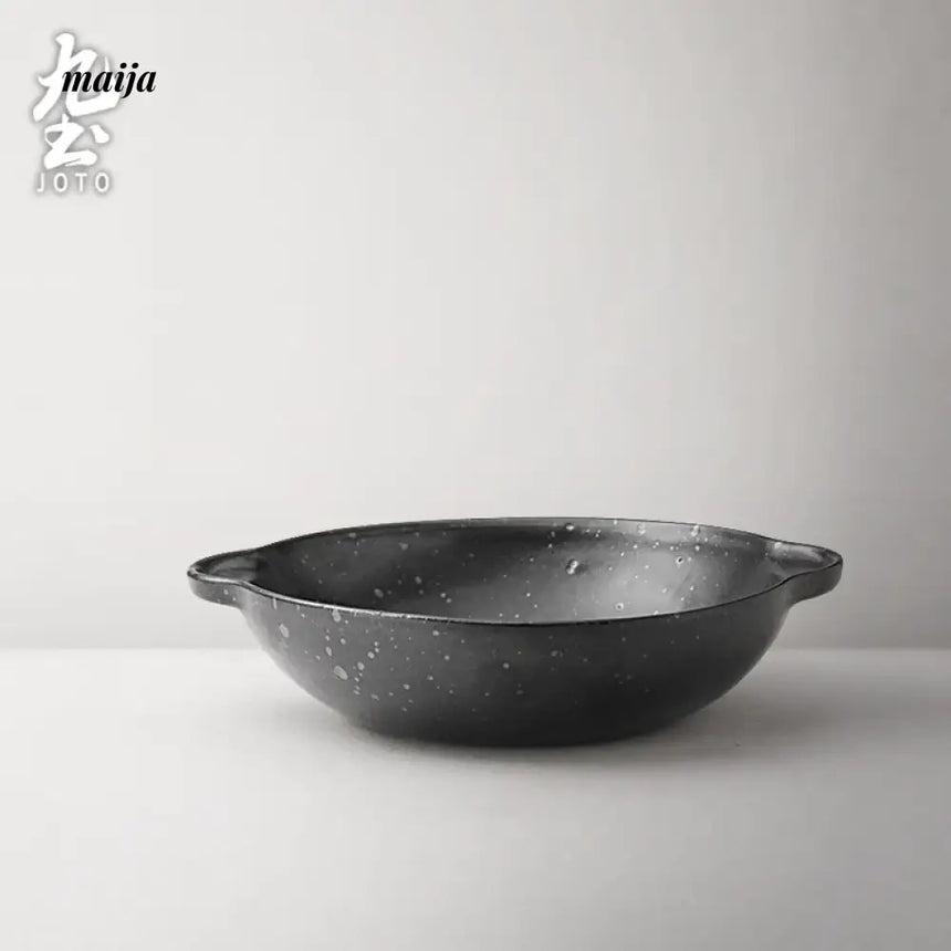 JOTO Six Color Rough Pottery Soup Bowl Handmade Retro Glazed from JOTO
