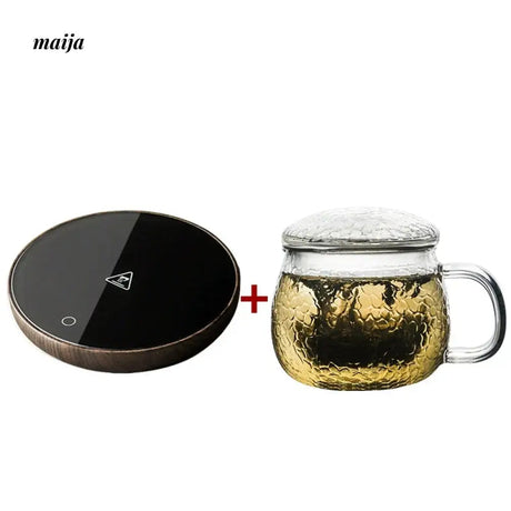 JOTO Hammered Glass Tea Cup with Lid for Thick Tea from MOSE