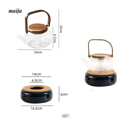 Flower Heat Resistant Glass Tea Set with Tray from KIMACHI