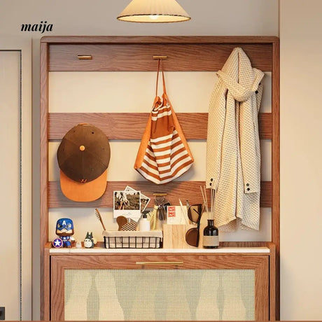 Ultra Thin Solid Wood Shoe Cabinet from AI