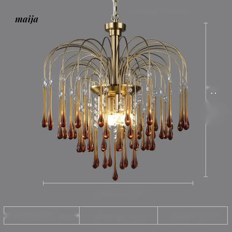 NANCY Crystal Chandelier Water Drop Lamp Retro Design from NANCY