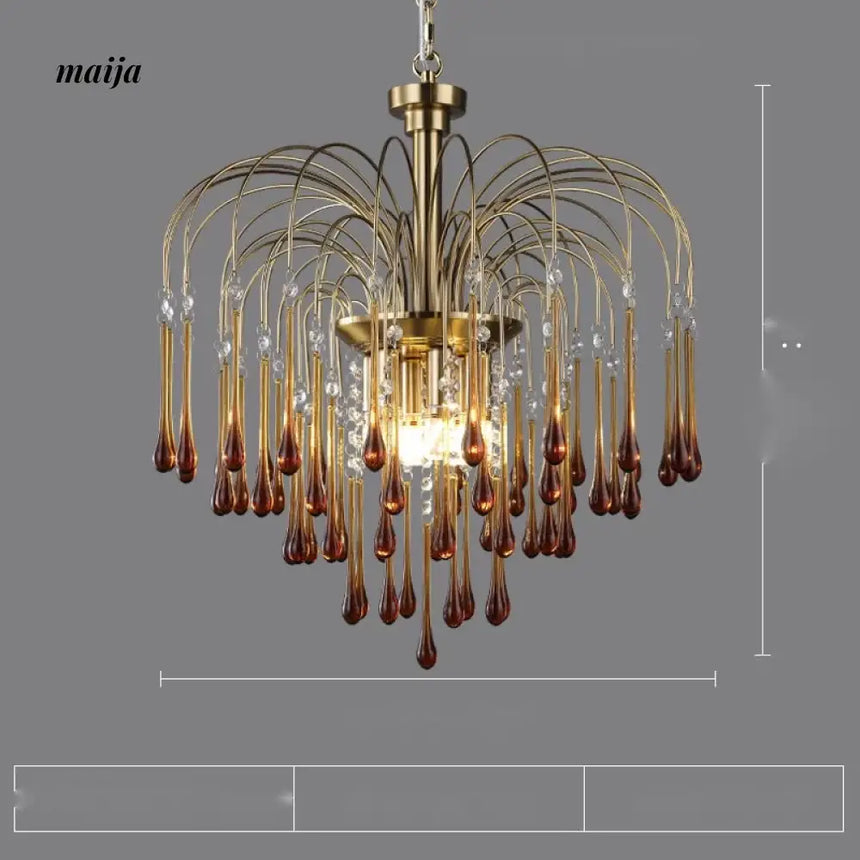 NANCY Crystal Chandelier Water Drop Lamp Retro Design from NANCY