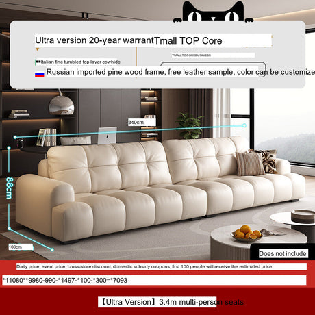 DIPU Nova Cream Cowhide Sofa from DIPU