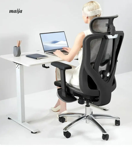 Black and White P7 Ergonomic Office Chair from Hbada