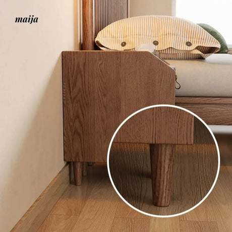 Ultra Thin Solid Wood Bedside Table from AI