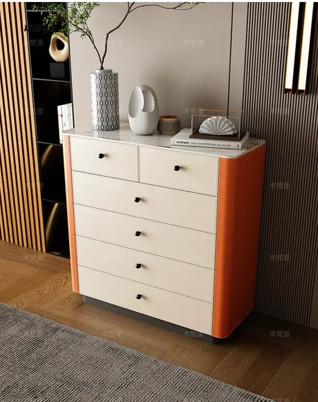 Jacobson Leather Wrap Chest of Drawers from Mufanli