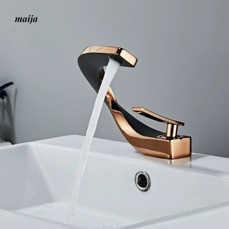 Creative Curve Copper Basin Faucet from Kaiyashi