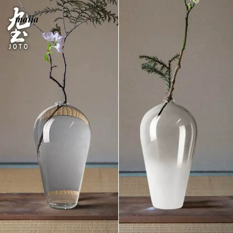 JOTO Japanese Zen Glass Vase Small Wabi Sabi Decoration from JOTO