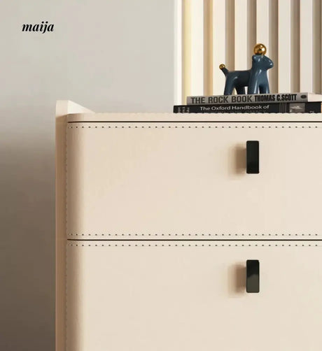 Jacobson Leather Wrap Bedside Table from Mufanli
