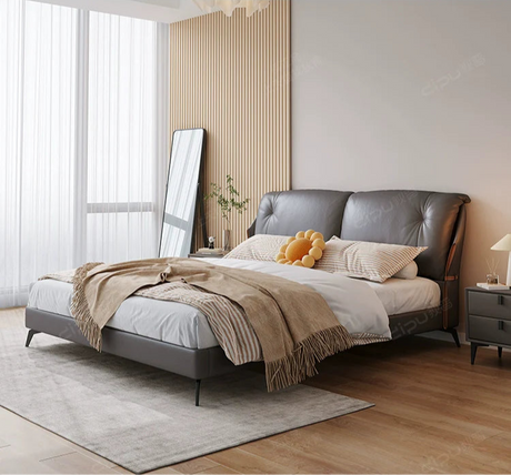 DIPU Emelia Minimalist Cream Designer Bed from DIPU