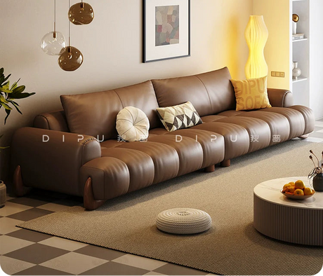 DIPU Ali Retro Cream Piano Leather Sofa from DIPU