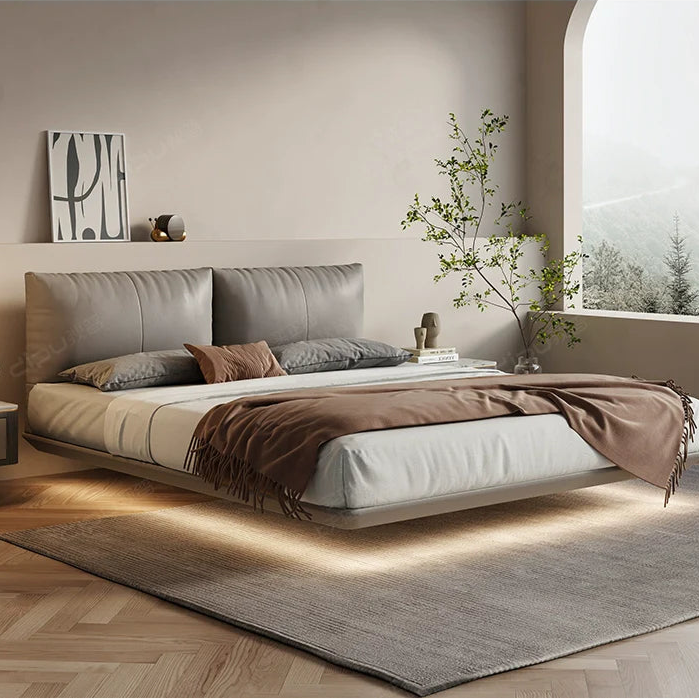 DIPU Diego Minimal Suspended Leather Bed from DIPU