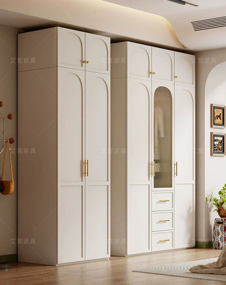 AIWO Romy Economical French Cream Wardrobe with Desk Integration from AIWO