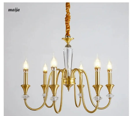 NANCY All-Copper French Retro Crystal Living Room Lamp from NANCY