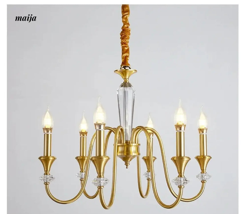 NANCY All-Copper French Retro Crystal Living Room Lamp from NANCY