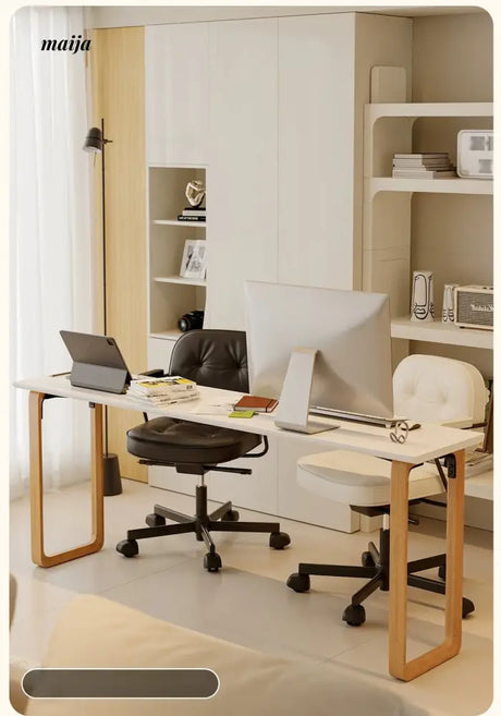 PUMPKIN BOX Nordic Solid Wood Double Desk from PUMPKIN BOX