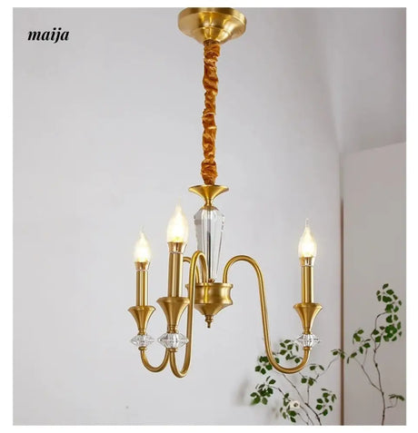 NANCY All-Copper French Retro Crystal Living Room Lamp from NANCY