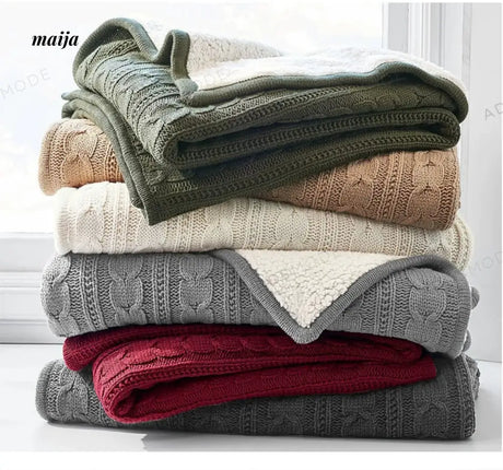 Cable Knit Double Layer Blanket from maija