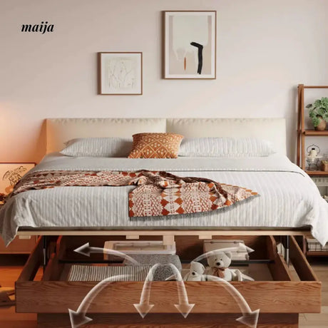 Lifting Solid Wood Bed with Storage from AI