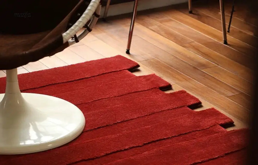 UNDERLAND Red Retro Handmade Rug from UNDERLAND