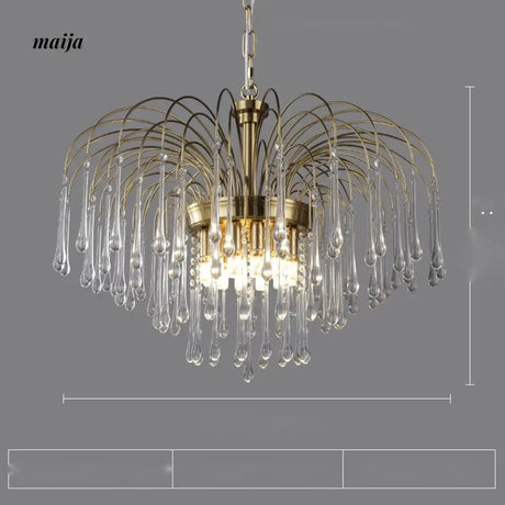 NANCY Crystal Chandelier Water Drop Lamp Retro Design from NANCY