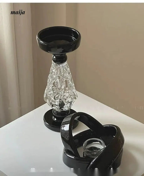 GUIFOU Retro Baroque Glass Candlestick from GUIFOU