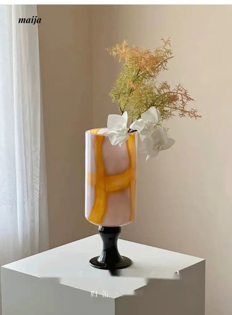 GUIFOU Colored Glass Footed Vase from GUIFOU