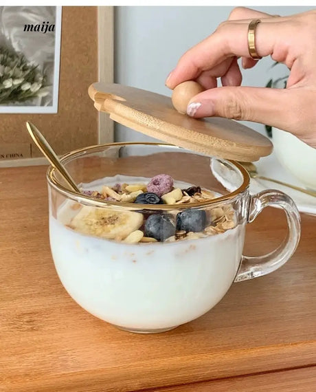 BANKE Glass Yogurt Breakfast Cup with Lid from BANKE