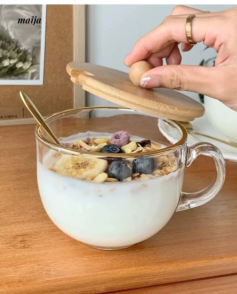 BANKE Glass Yogurt Breakfast Cup with Lid from BANKE