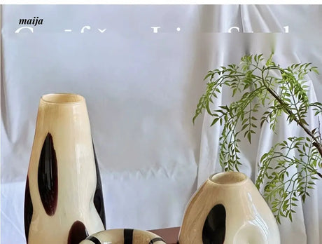 GUIFOU Glazed Line Glass Vase Set from GUIFOU