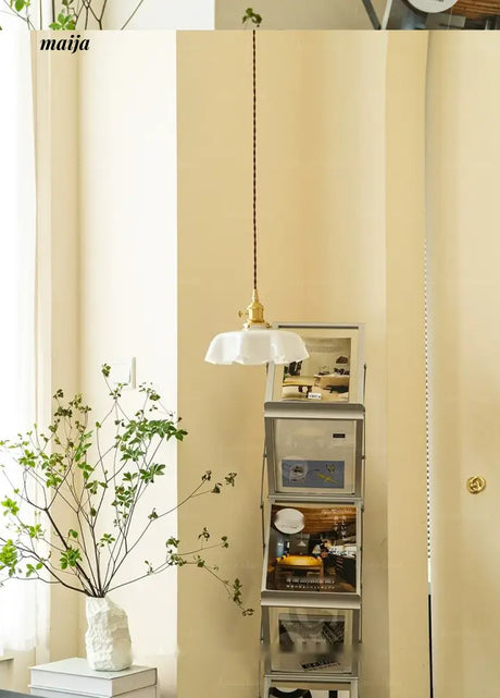 LYNN Cream Brass Retro Ceiling Lamp from Lynn's Lamp