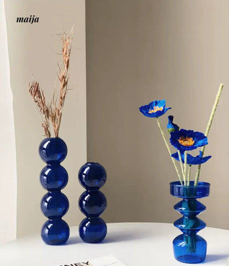 HOMESIDE Claine Blue Glass Vase from HOMESIDE