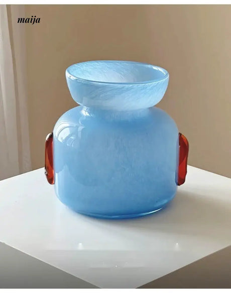 GUIFOU Sunny Blue Art Glass Vase from GUIFOU