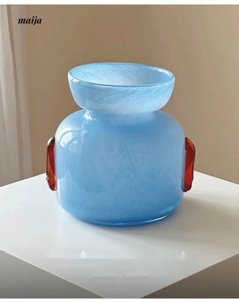 GUIFOU Sunny Blue Art Glass Vase from GUIFOU