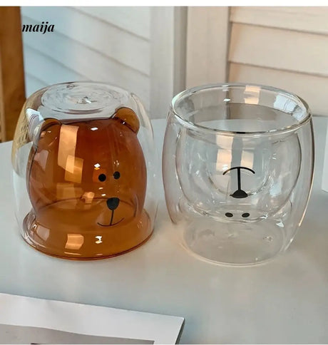 BANKE Double-Layer Cute Bear Glass Coffee Cup from BANKE