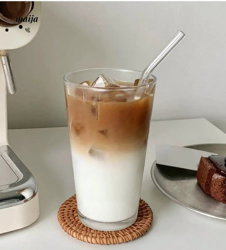 BANKE Straw Glass Milk Coffee Drinking Cup from BANKE