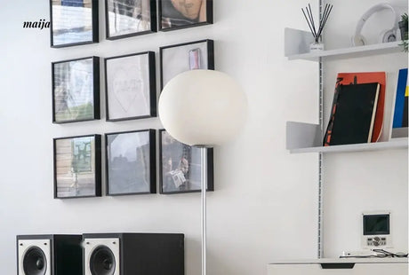 LYNN Danish Modern Glass Ball Floor Lamp from Lynn's Lamp