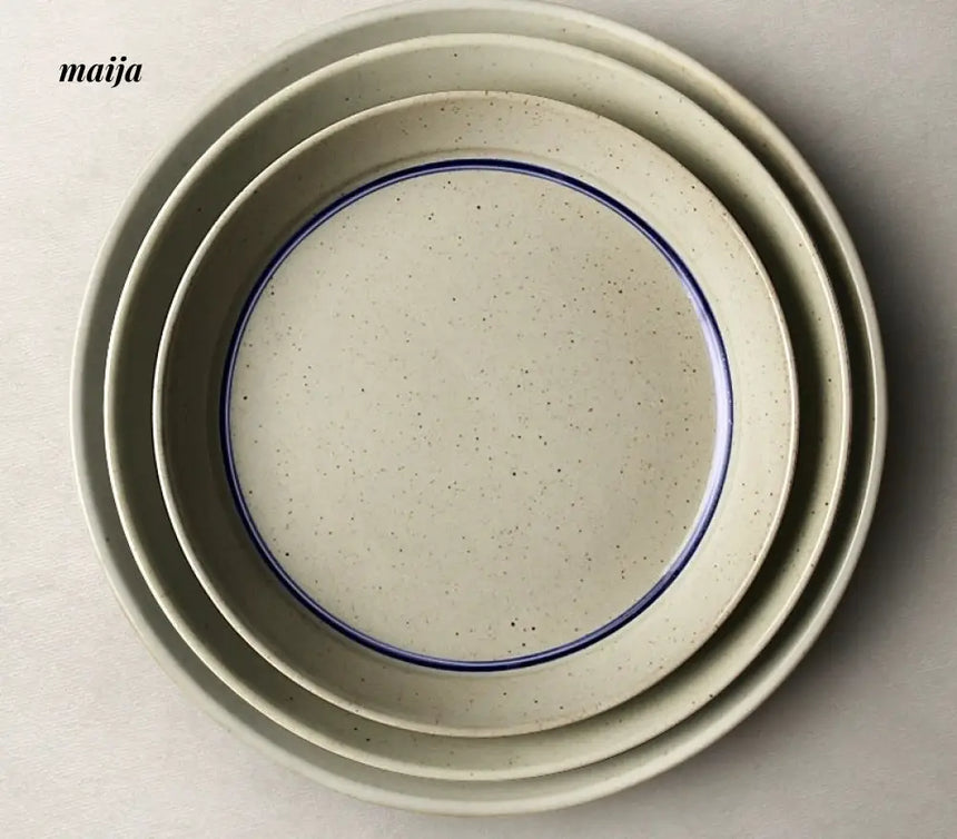 JOTO Japanese Blue and White Ceramic Soup Bowl Set from JOTO