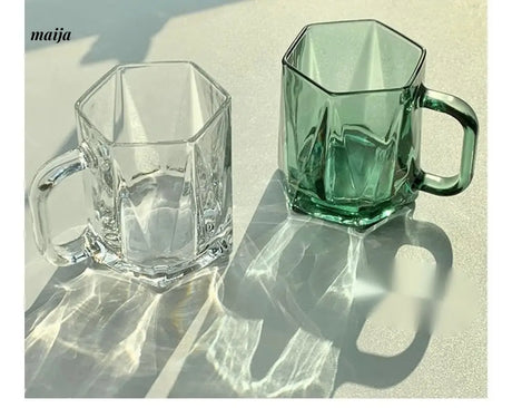 BANKE Diamond Hexagonal Transparent Coffee Glass Cup from BANKE