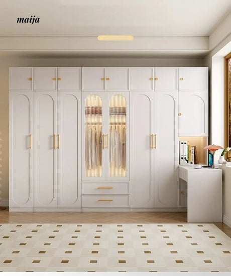 MEIHOUSE French Cream Bedroom Storage Combination Coat Cabinet from MEIHOUSE