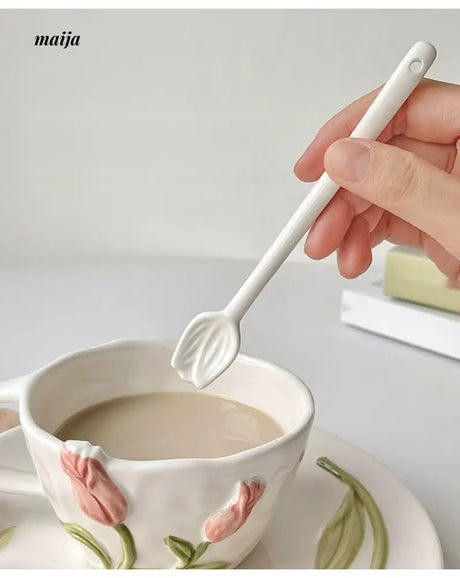 BANKE Tulip Ceramic Coffee Spoon Creative Stick from BANKE