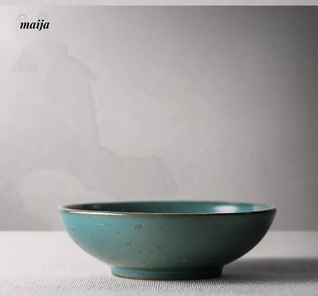 JOTO Eight Year Rough Ceramic Fruit Plate Handmade Retro Dish from MOSE