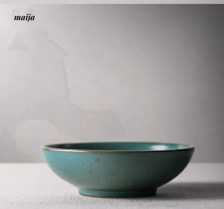 JOTO Eight Year Rough Ceramic Fruit Plate Handmade Retro Dish from MOSE